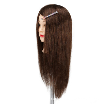 wholesale professional 100% human hair mannequin hairdressing training head with natural hair